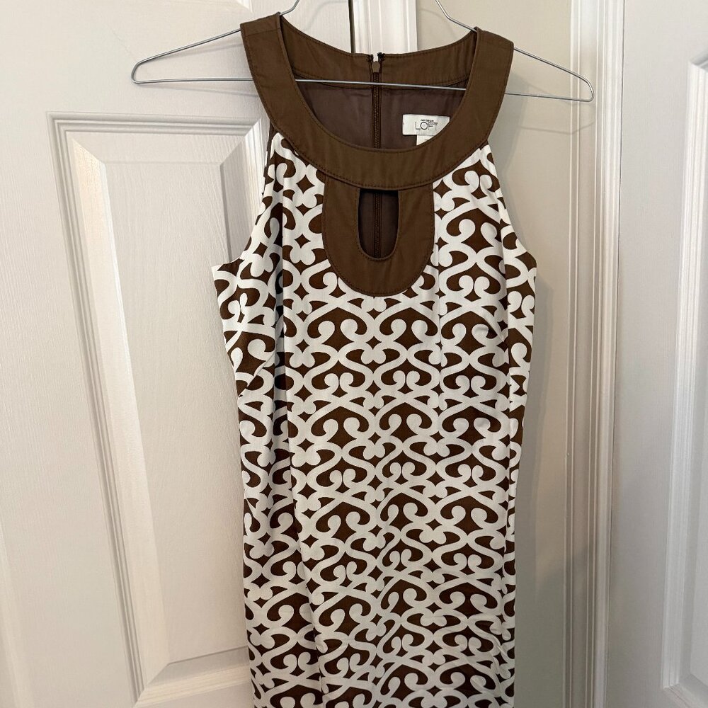 Ann Taylor LOFT Women's Dress (Brown and White Color), Size 6